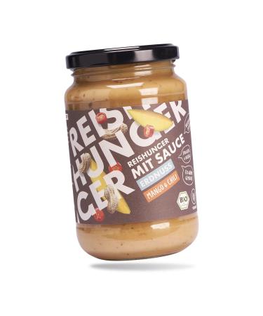 Reishunger organic peanut sauce with mango & chili 3x325 ml - vegan & gluten -free - ideal for rice pasta or curry peanut chili -Mango 3x325 ml