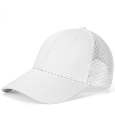 Dowskwx baseball cap laden men trucker cap baseball cap sun protection mesh snapback baseball cap quick -drying sports hat unit size white