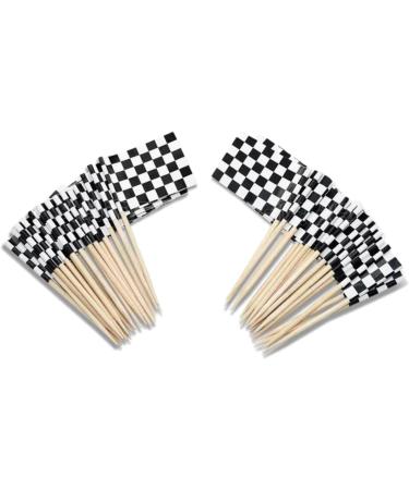 HOMSFOU 400 Pcs Mini Checkered Picks Mini Racing Flag Picks Racing Flags for Cakes Mini Checkered Topper Checkered Flag Picks Mini Cupcake Checkered Flag Toppers Toothpick Bamboo Dessert - Buy Online on GoSupps.com