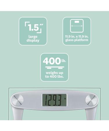 Conair WW Digital Glass Bathroom Scale - 400 Lbs Capacity, Silver Frame - Buy Online on GoSupps.com