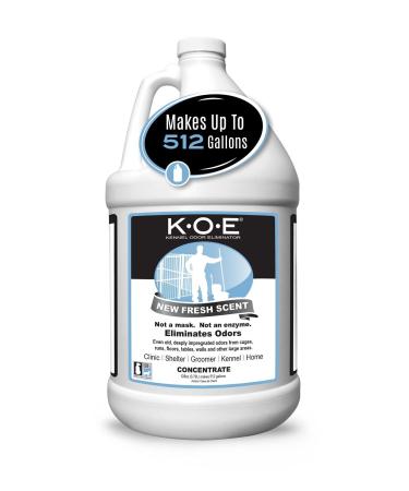 K.O.E. Fresh Scent Odor Eliminator Concentrate  Kennel Odor Eliminator for Strong Odor on Cages, Floor, & More  Non-Enzymatic Pet Odor Eliminator for Home & Kennel  Home & Pet Supplies (1 Gal) Gallon