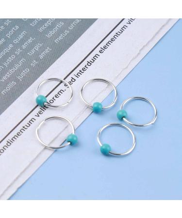 Yheakne Boho Tribal Turquoise Circle Hair Ring Set Boho Braid Rings Dreadlock Dirty Braid Hair Bow Clips Silver Hair Braid Rings Hair Clip Rings Decoration Hair Accessories (Silver Circle with - Buy Online on GoSupps.com