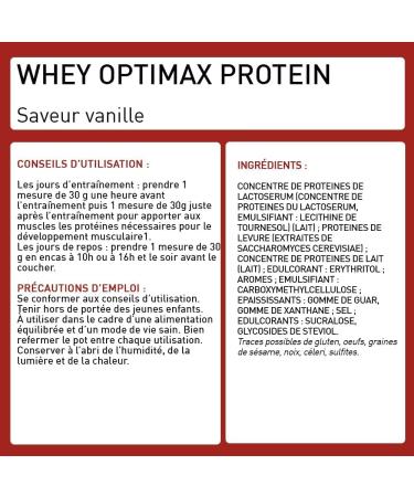WHEY OPTIMAX PROTEIN +74 Prot ines Bi-sources: WPC + Prot ine Brevet e 17g BCAA 11g Glutamine Peu Sucr e et Onctueuse|Id al pour la Prise de Masse Musculaire| Vanille 1 5kg - Eric Favre 1.5 kg Vanille - Buy Online on GoSupps.com