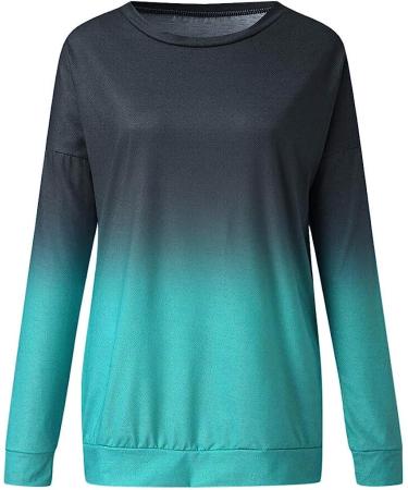 Women's Trendy Ombre Tie Dye Crewneck Sweatshirt - X-Large A01green - Buy Online on GoSupps.com