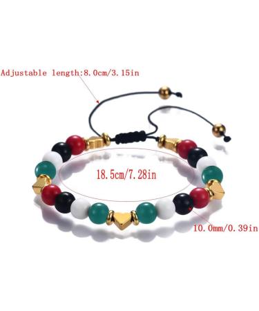 Oralgo Adjustable Woven Bracelet with National Flag - Colorful Pearls for Peace Supporters | Hand Chain for Peace Fans - Buy Online on GoSupps.com