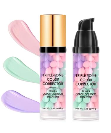 Abodies Primer makeup with broad spectrum SPF50+ skin color correction waterresistant and sweatproof tricolor sunscreen and concealer moisturizing makeup base multicolor2 pack of 2 Multicolor2 40 g 1er Pack