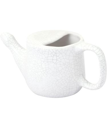 HealthGoodsIn Ceramic Neti Pot for Sinus Relief - Spill Proof Premium Grade Dishwasher Safe 225ml - White Crackle - Buy Online on GoSupps.com