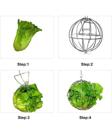 Fewao Stainless Rabbits Feeding Grass Ball Sphere Treat Hay Feeder Dispenser Hanging Ball Rabbit Chinchilla Guinea Pig Chicken Toys for Small Animals - Buy Online on GoSupps.com