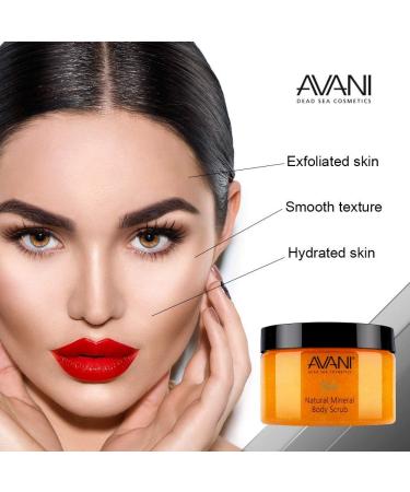 Avani Natural Mineral Body Scrub - Exfoliating Dead Sea Salt with Vitamin E & Jojoba | All Skin Types | Milk & Honey Formula - Buy Online on GoSupps.com