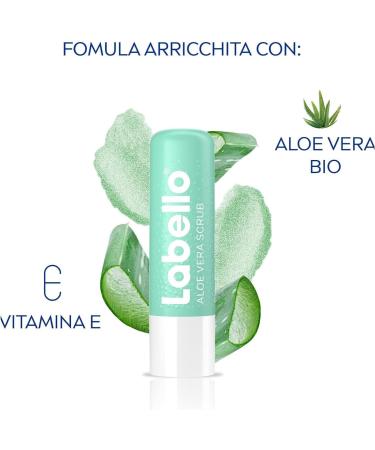  Labello Labello Moisturizing Scrub with Organic Aloe Vera Lip Butter and Exfoliating Particles Enriched with Vitamins and Mineral Oils Microplastic-Free - 2 Sticks - Buy Online on GoSupps.com