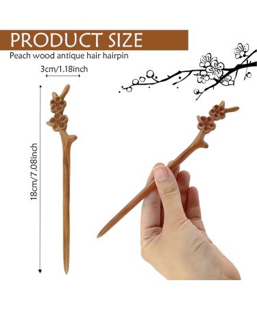 FERCAISH Peach Wood Hair Pins Chinese Hair Sticks Wooden Hair Sticks Vintage Hairpin Long Hair Clips for Women Girls Hair DIY Accessories 1 Piece - Buy Online on GoSupps.com