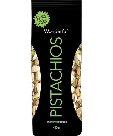 Wonderful Pistachios In Shell Roasted and Salted 450 g Bag Roasted & Salted 450 g (Pack of 1)