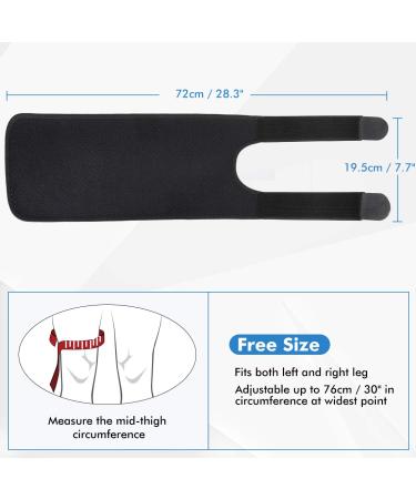 Thigh Wrap Compression Sleeve | Support for Quad & Groin Pain Relief | Breathable Non-Slip Elastic Thigh Brace for Men & Women | Ideal for Hamstring Inflammation & Swelling - Buy Online on GoSupps.com