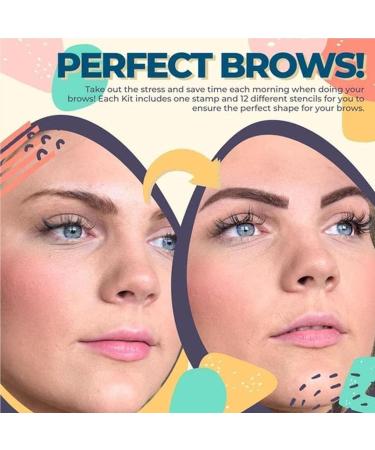 miduoidn Eyebrow Stamp Stencil Kit Waterproof Brow Powder Definer Makeup Tools Hair Root Cover Up Styling Conceal Stick Stencils Black Brown - Buy Online on GoSupps.com