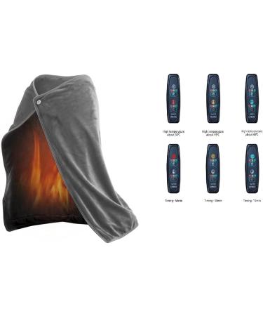 WLP Electrically Heated Wrapper - USB Heated Flannel Blanket | Portable Overload Comfort in Dark Gray - Buy Online on GoSupps.com
