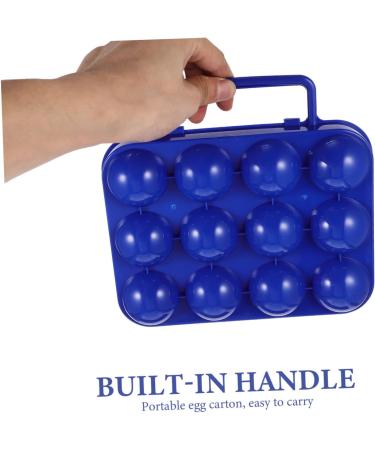 Hohopeti 2pcs Portable Egg Carton Plastic Storage Bin Stackable Egg Holder Refrigerator Organizer Travel Tray - Buy Online on GoSupps.com