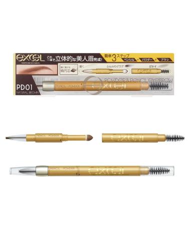 EXCEL Powder & Pencil Eyebrow PD01 natural brown