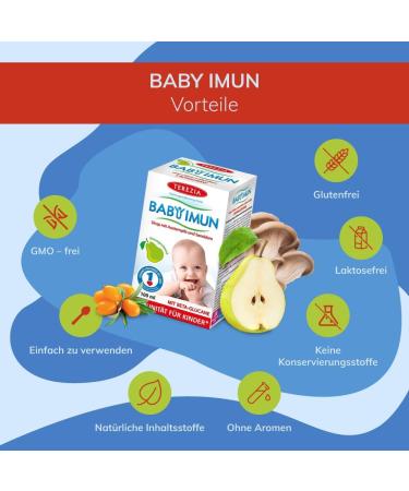 TEREZIA Baby Imun Fruit Syrup to Strengthen Your Child's Immune System | Contains Oyster and Sea Buckthorn Mushrooms with Pear Flavor - 100ml | Dosage 1 Teaspoon per Day - Buy Online on GoSupps.com