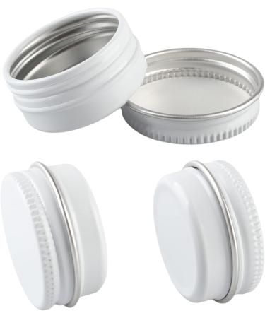 Lusdoly 10 Piece 10ml White Empty Aluminum Screw Box - Round Cream Cans with Spatula | 35x17mm Cosmetic Storage Solutions - Buy Online on GoSupps.com