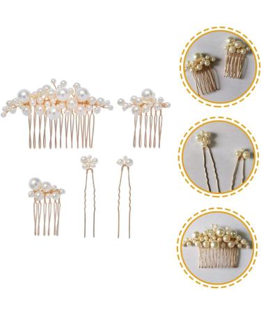 FRCOLOR Pearl Hair Comb 1 Set Bride Wedding Hairpin Hair Fork Zinc Alloy European Style Pearl Comb Clip - Buy Online on GoSupps.com