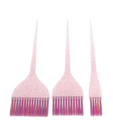 3 pi ces Set de Pinceaux Coloration Cheveux Professionnels avec Manche Queue Longue Paillet pour Application Pr cise Teinture Salon et D butants Portable