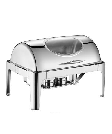 9L Stainless Steel Chafing Dish Set Buffet Silver Catering Warmer Set Rectangle Chafing Dish Set for Buffet Catering Kitchen Party(Color:Single Grid)
