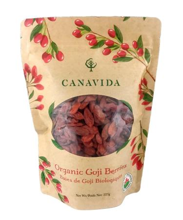 CANAVIDA | Organic Goji Berries (227g) CANADA Organic/USDA Organic/EU Organic Farming/