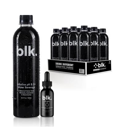 12ct Natural Mineral Alkaline Water 16.9oz and 1ct Concentrated blk. Drops and Bioavailable Fulvic & Humic Acid Over 77 Trace Minerals Helps Repair & Restore Cells in Your Body