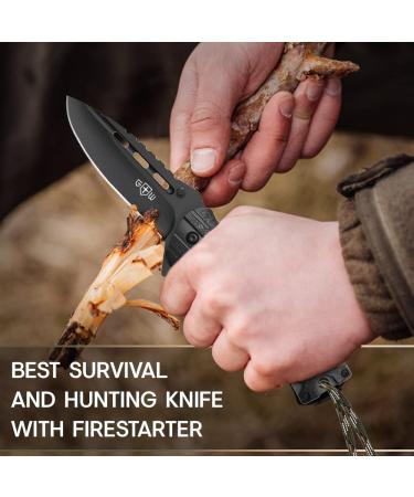 Grand Way 6772 Tactical Folding Pocket Knife with Fire Starter Paracord Handle - EDC Survival Hiking Camping Tool - Buy Online on GoSupps.com
