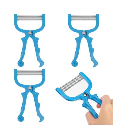 pilateur Facial Manuel Ressort Lot de 3 Bleu Outil D' pilation au Fil pour Femmes pilation Pr cise et Rapide du Visage L vres Portable pour Soin Peau en Voyage
