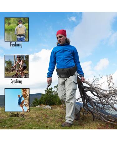 Tactical Fanny Pack Gun Holster | Concealed Carry Waist Bag with USA Flag Patch - Black - Buy Online on GoSupps.com