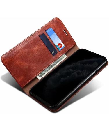 Shop the Best iPhone 15 Plus Leather Case - Protective Folio Flip Cover with Card Compartment | Brown Cell Phone Case - Buy Online on GoSupps.com