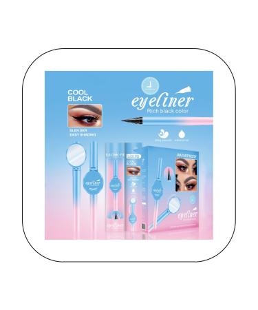Maquillage professionnel Eyeliner liquide anti-transpiration Non Smudging stylo Eyeliner liquide s chage rapide un moulage Eyeliner noir Non Smudging 2.5ml avec miroir 1 unit (Lot de 1) Sky Blue