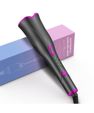 Automatic Curling Iron Auto Hair Curler Wand with 4 Temp Up to 430 & Timer & Dual Voltage 1" Larger Rotating Barrel Curling Iron Fast Heating Anti-Scald Auto Shut-Off Spin Iron for Lasting Styling