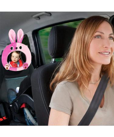 AIPINQI Baby Car Mirror - 100% Shatterproof Safety | Rear and Forward Facing Cartoon Mirror for Infant and Newborn (Rabbit) - Buy Online on GoSupps.com