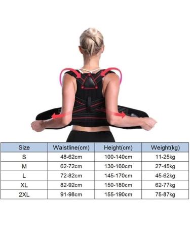 Back Brace Lumbar Support Adjustable Posture Corrector Back Support Invisible Shoulder Back Brace Lumbar Spine Waist Belt(Large) Large Black - Buy Online on GoSupps.com