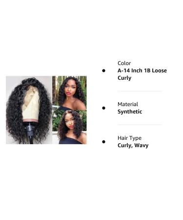 Swetcurly 13x4 Lace Front Glueless Wave Synthetic Wig - 14 Inch Short Bob Heat Resistant Natural Hairline for Black Women - Buy Online on GoSupps.com