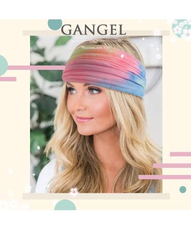 Gangel Boho Tie Dye Fabric Headbands Pack of 4 Wide Turban Head Wraps for Women and Girls - Buy Online on GoSupps.com