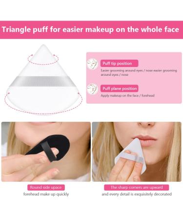 Auauy 6 PCs Triangle Makeup Powder Puff - Washable & Reusable Face Sponges for Loose Powder & Foundation (3 Black + 3 White) - Buy Online on GoSupps.com