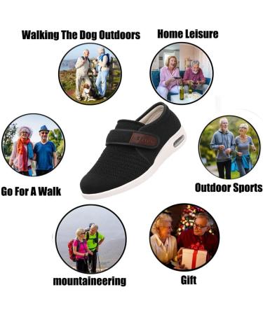 ALASON Women's Extra Wide Diabetic Edema Shoes - Breathable Mesh Support for Swollen Feet, Elderly Men - Black, Size 9 (Wide) - Buy Online on GoSupps.com