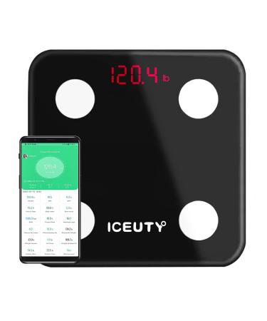 ICEUTY Fitness Smart Scale for Body Weight, Digital Bluetooth Scale, Bathroom Scale for Health Body Composition Monitor, Gym Intelligent Measure for Fat Water Muscle BMI for People, Black