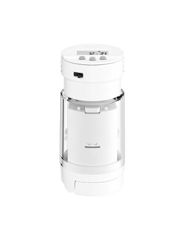 Pill Crushers & Splitters - Multifuctional Pill Cutter Grinder with Timer and Water Cup Pill Breaker Slicer Chopper Divider with Brush Portable Stackable Pill Organizer White