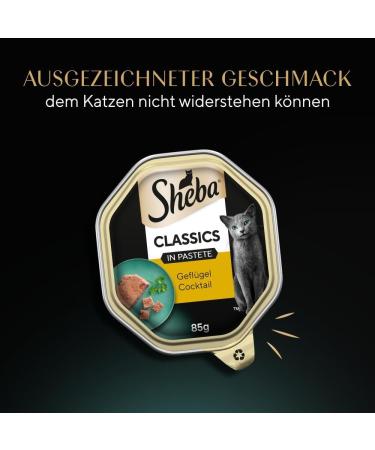 Sheba Classics in Pate - Grain-Free Cat Food with Poultry Cocktail - 22 x 85g Premium International Shipping - Buy Online on GoSupps.com