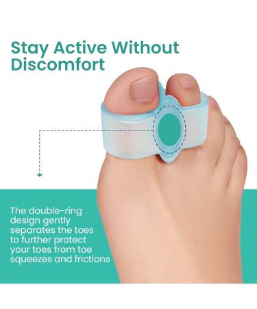 Welnove Toe Separators with 2 Loops - Pack of 12 Soft Gel Bunion Correctors - Big Toe Spacer for Bunion Pain and Overlapping Toe - Blue - Buy Online on GoSupps.com
