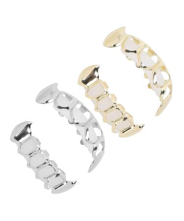 Fashionable Fake Teeth Hollow Brass Plating Tooth Jewelry in Silver - International Shipping - Buy Online on GoSupps.com