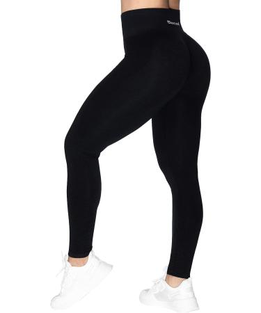 Sunzel Scrunch Butt Lifting Leggings - High Waisted Seamless Workout Yoga Pants in Medium Black - Buy Online on GoSupps.com