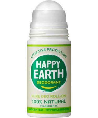  HAPPY EARTH Happy Earth 100% Natural Unscented Roll-On Deodorant 75ml - Buy Online on GoSupps.com