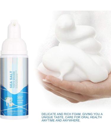 Whitening Foam Toothpaste | Sea Salt Deep Cleaning Mousse - 60ml Decontamination Formula for Bright Teeth - Buy Online on GoSupps.com