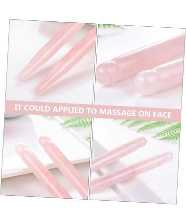 Lurrose Rose Quartz Acupuncture Pen | Facial Massage Tool & Gua Sha Scrub - Natural Jade Spa Razorboard | 12x1.3cm Miss Pink - Buy Online on GoSupps.com