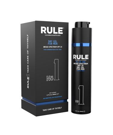 RULE 10-in-1 Mens Face Moisturizer with SPF 20 - Anti Aging Face Moisturizer with Collagen Licorice Extract Anti Wrinkle - No menthol (Combination/Oily Skin - No Menthol No Fragrance)